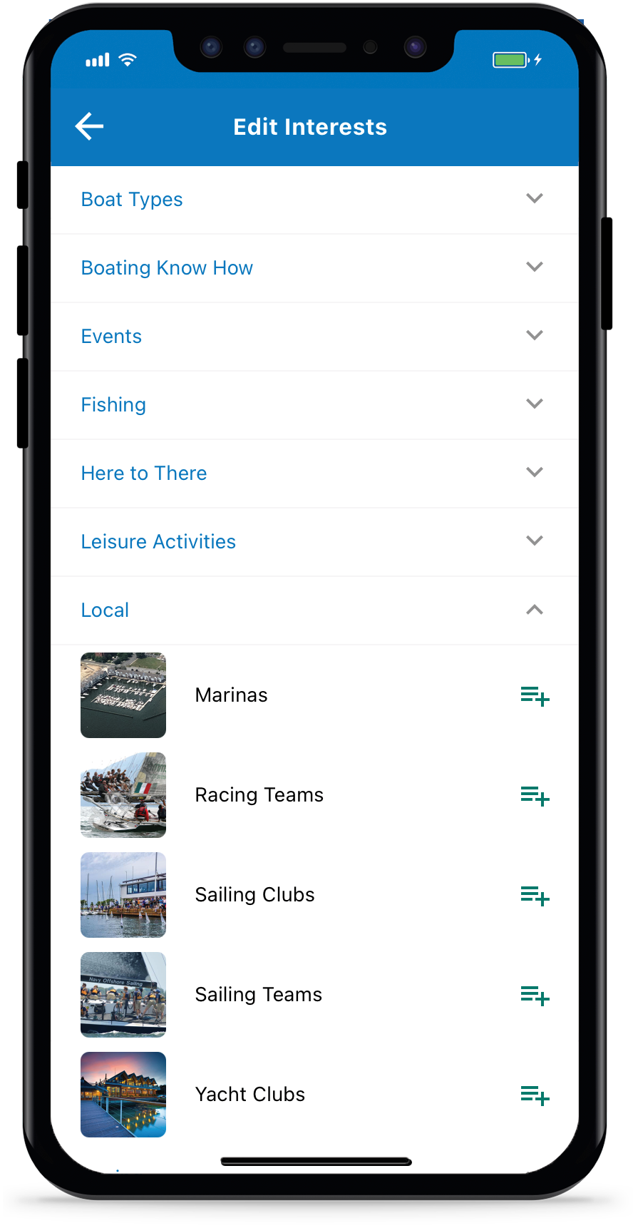 Image Showing the Interests Options